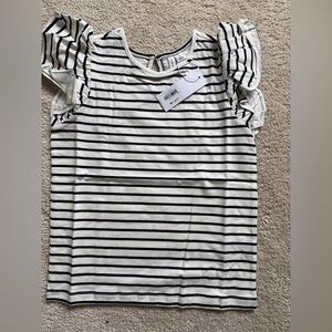 Striped Navy and White Girls Top. Janie and Jack size 8 brand new with tags.